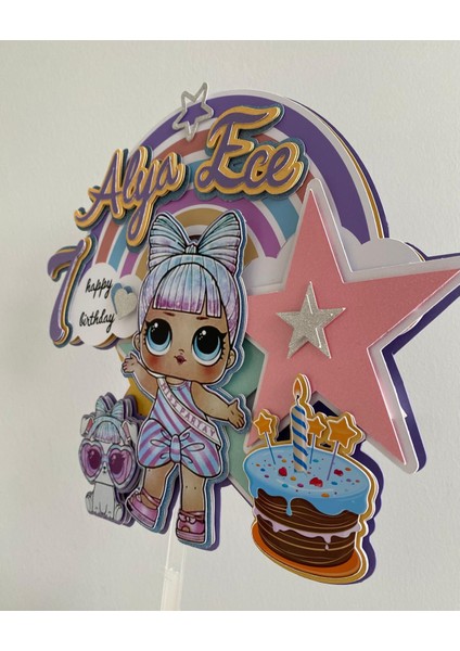 Lol Bebek Temalı 3D Cake Topper | Kişiye Özel Doğum Günü Pasta Süsü modelleri