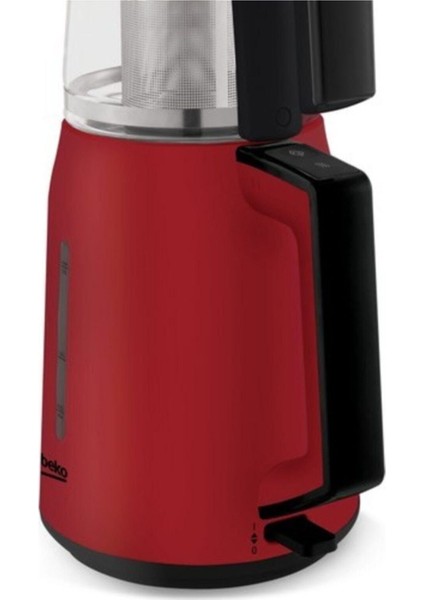 cm 2940 K 1750 Watt Kırmızı Cam Demlikli Çay Makinesi