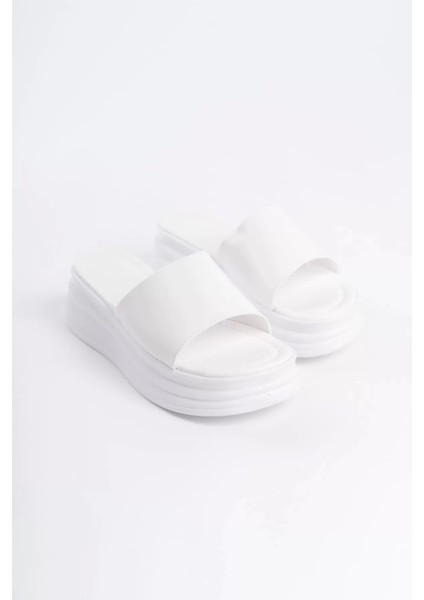 Alıce Düz Topuklu Kalın ve Ortopedik Taban Kadın Terlik Bt - Beyaz fırsatları