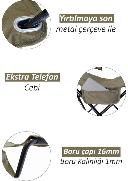 Portatif Kamp Piknik Sandalyesi