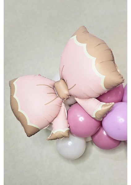 Folyo Balon Retro Papyon Pembe 91*60 Cinsiyet partisi-bebek partisi-baby shower