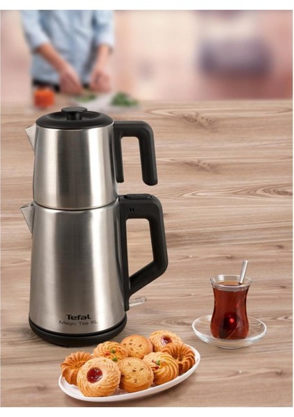 Paslanmaz Çelik Çay Makinesi Xl Hacim 1,2 Litre Çaydanlık, 1,8 Litre 1650 Watt