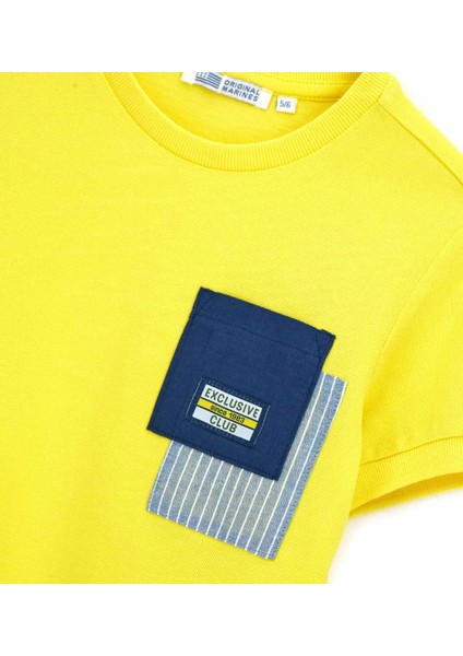 Original Marines Erkek Çocuk Cep Detaylı Tshirt 2-9 Yaş Sarı