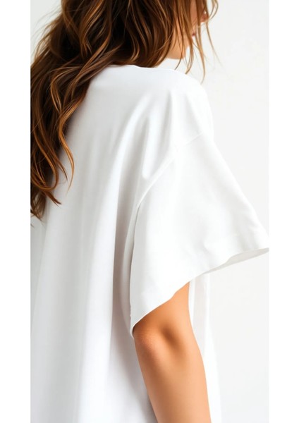 Oversize Kadın Tshirt Renkli Kalp Baskılı Tshrt Tişört Rahat Kesim Geniş Kalıp Pavro fiyatları