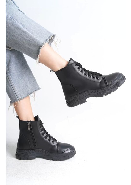 Bloom Bağcıklı Fermuarlı Ortopedik Tabankadın Bot St - Siyah fırsatları