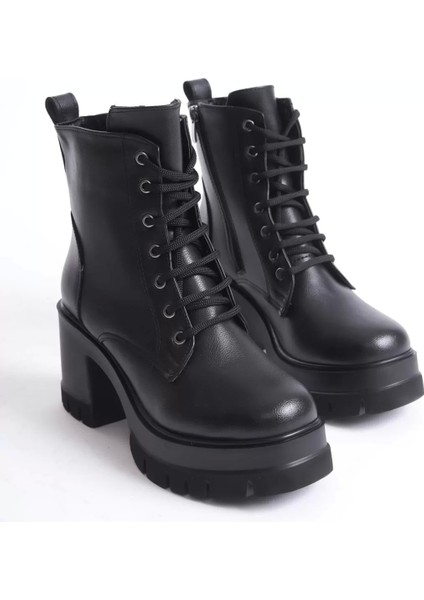 Lauren Bağcıklı Fermuarlı Ortopedik Taban Topuklukadın Bot St - Siyah indirimleri