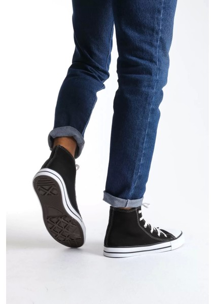 JY0423 Axe Bağcıklı Keten Kumaş Erkek Günlük Sneaker Ayakkabı Kbt - Siyah