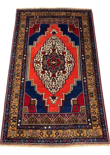 El Dokuma Sıfır Taşpınar Halısı 118 x 190 Kök Boya Kiremit Yün Halı