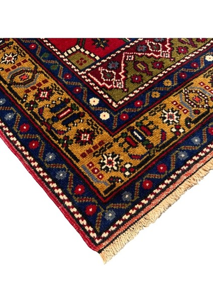 El Dokuma Sıfır Taşpınar Halısı 118 x 190 Kök Boya Kiremit Yün Halı