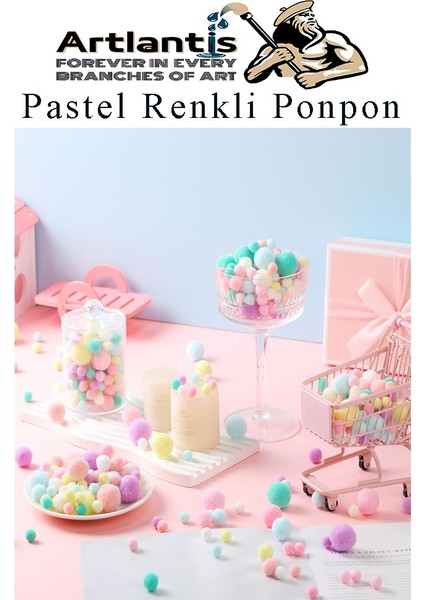 Renkli Pon Pon 10 20 30 mm 170 Li 1 Paket Metalik ve Ana Renkler Peluş Ponpon Tüylü Ponpon Okul Öncesi Kreş Elişi