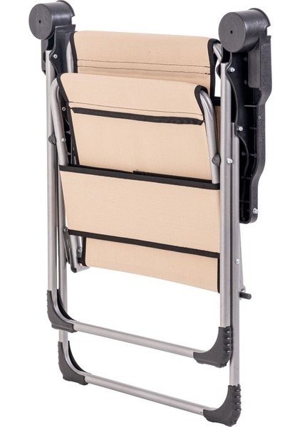 Katlanabilir Piknik Ve Kamp Sandalyesi - Bardaklıklı - Rock - Bej (A-02-R14)- 140kg Taşıma indirimleri