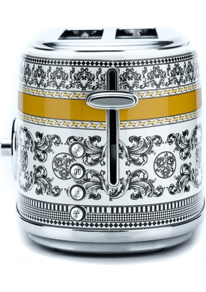 Gem Royal Margery Siyah Sarı Desenli Iki Dilim Ekmek Kızartma Makinesi