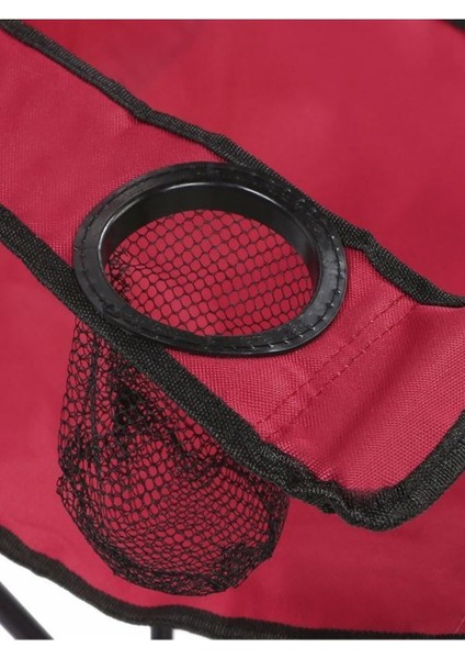 Tekli Katlanır Kamp Plaj Ve Balıkçı Sandalyesi Çelik Iskelet Bordo Tek Kişilik