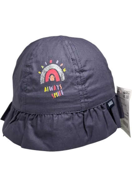 Spteks Kitti 4-8 Yaş Kız Çocuk Koyu Lacivert Renk Baskı Figürlü Yazlık Maksi Şapka modelleri