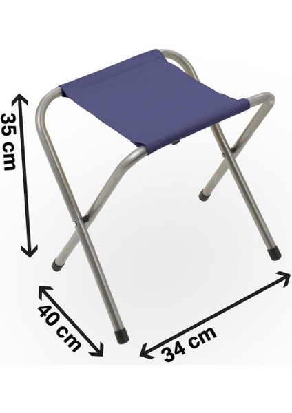Katlanır Balıkçı Taburesi, Kamp Taburesi, Piknik Taburesi, Kamp Sandalyesi-Lacivert-**2 Adet** modelleri