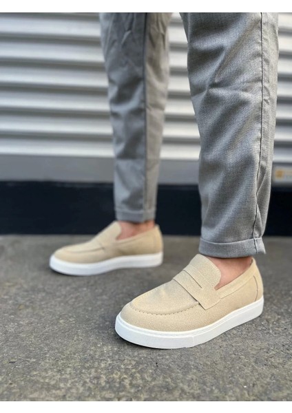 JY180 Estilo x Bağcıksız Süet Erkek Günlük Spor Klasik Ayakkabı Sbt - Krem fiyatları