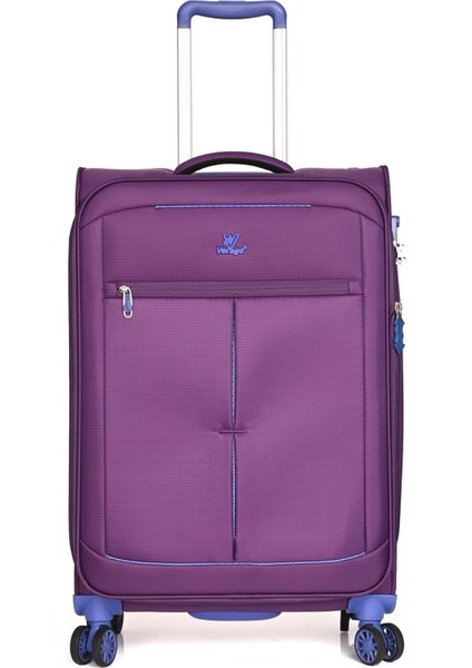 GM12113 Hafif Kumaş Valiz Orta Boy Mor