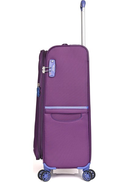 GM12113 Hafif Kumaş Valiz Orta Boy Mor modelleri