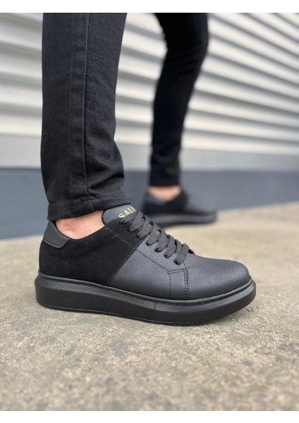JY151 Boost Bağcıklı Cilt Süet Erkek Günlük Sneaker Ayakkabı Csst - Siyah