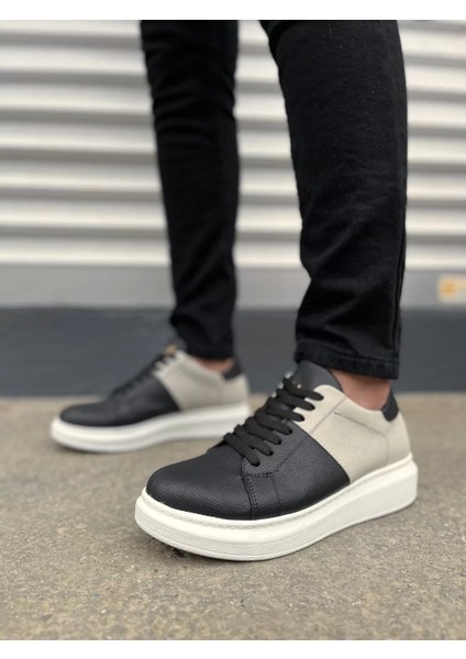 JY151 Boost Bağcıklı Cilt Süet Erkek Günlük Sneaker Ayakkabı Csbt - Siyah/gri