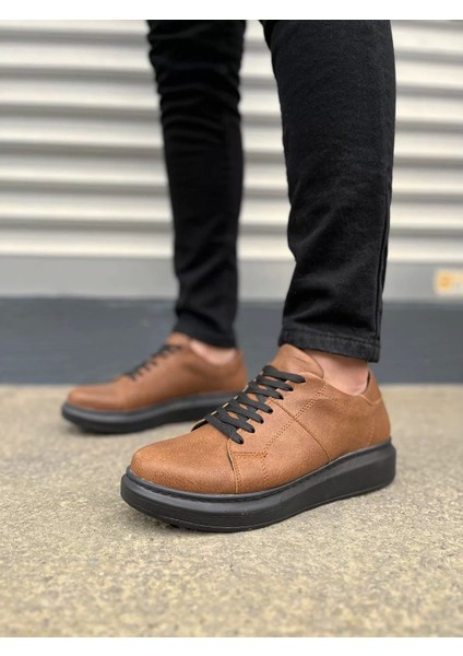 JY151 Boost Bağcıklı Cilt Erkek Günlük Sneaker Ayakkabı Cst - Taba fiyatları