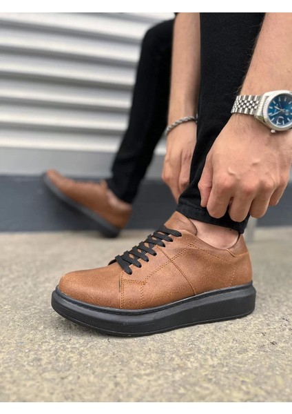 JY151 Boost Bağcıklı Cilt Erkek Günlük Sneaker Ayakkabı Cst - Taba modelleri