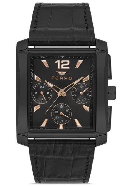 FM11465BWT-G Quartz Deri Siyah 38 mm Erkek Kol Saati