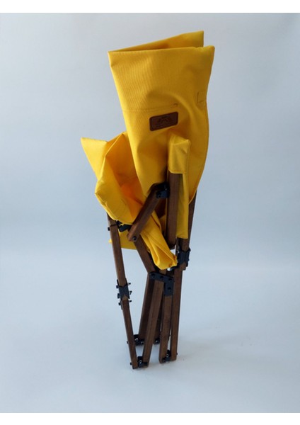Ahşap - Kollu Katlanır Kamp Sandalyesi - Koyu Ceviz Iskelet - Sarı Kılıf - Sarı Çanta modelleri