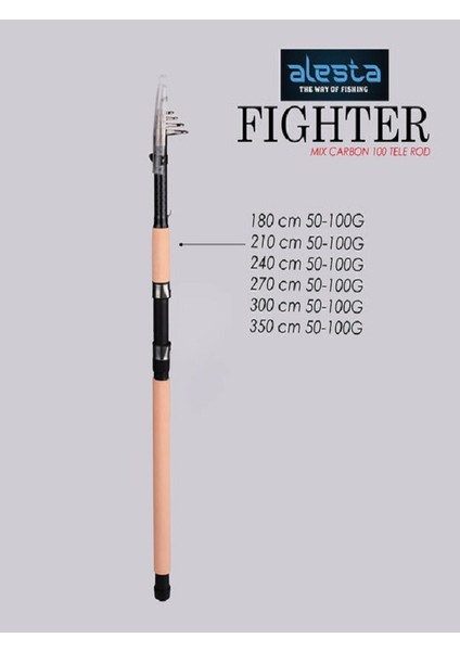 Fıghter 100 X5000 Tele 210 cm 50-100G Mıx Karbon fırsatları