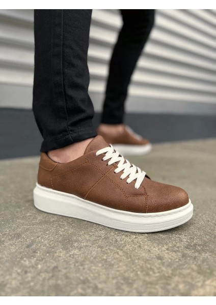 JY151 Boost Bağcıklı Cilt Erkek Günlük Sneaker Ayakkabı Cbt - Taba