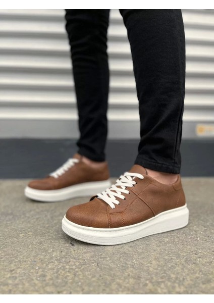 JY151 Boost Bağcıklı Cilt Erkek Günlük Sneaker Ayakkabı Cbt - Taba