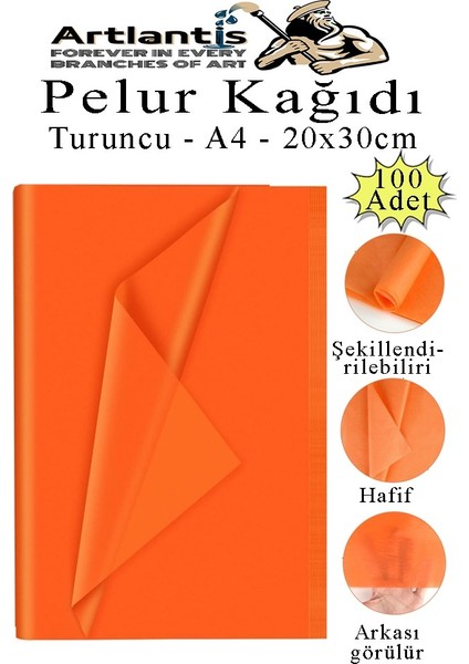 Turuncu Pelur Kağıdı 100 Lü 1 Pkt A4 Pelur Kagıt Moda Tasarım Tekstil Pketleme Ambalaj Kağıdı Parti Doğum Günü