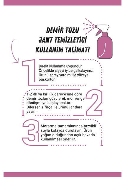 Demir Tozu Sökücü Ve Jant Temizleyici 1000 Ml, Fırça , Demir Tozu Temizleyici