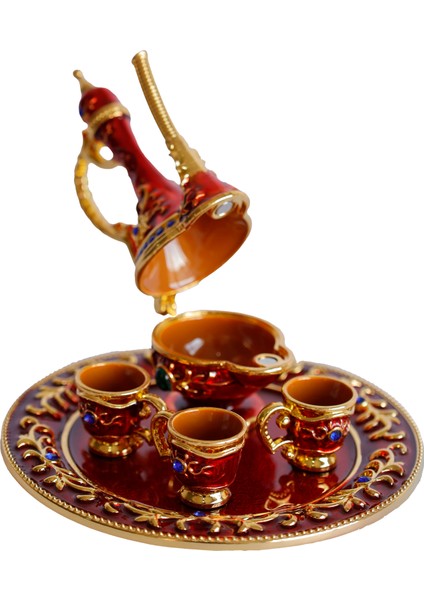 Renkli Metal Biblolar - Kırmızı, Yeşil, Beyaz, Siyah, Sarı ve Mavi Seçenekli Dekoratif Mini Çay Takımı fırsatları