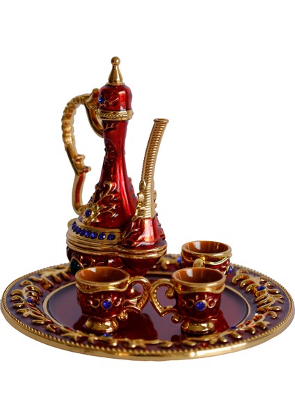 Renkli Metal Biblolar - Kırmızı, Yeşil, Beyaz, Siyah, Sarı ve Mavi Seçenekli Dekoratif Mini Çay Takımı indirimleri