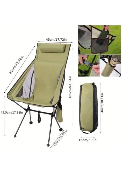 Katlanabilir Pratik Kamp Sandalyesi Ordu Yeşili fiyatları