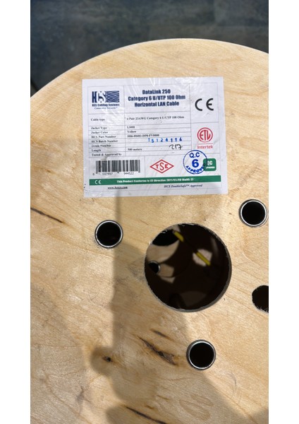 Cat 6 Halogen Free U/utp Lsoh 500M Makara 23AWG Sarı