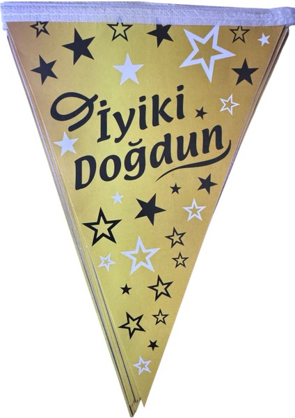 Üçgen Flama Iyi Ki Doğdun Gold