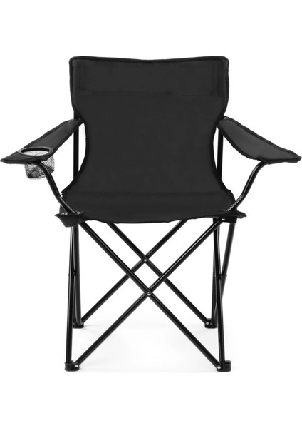 4 Adet Katlanır Sandalye Taşıma Çantalı Kamp Piknik Sandalyesi Siyah