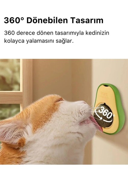 Doğal Catnipli Yenilebilir Dönen Kedi Nanesi Otu Oyun Topu Top Oyuncak Kedi Yalama Topu Avokado