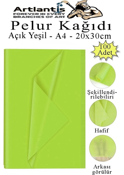 Açık Yeşil Pelur Kağıdı 100 Lü 1 Pkt A4 Pelur Kagıt Moda Tasarım Tekstil Paktleme Ambalaj Kağıdı Parti Doğum Günü