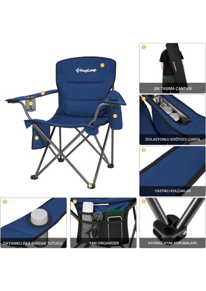 Lotus Xl Cool Ice Ultra Konforlu & Takviyeli Kamp Sandalyesi Blue modelleri