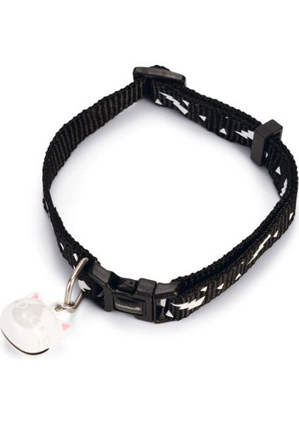 Kedi Boyun Tasması, Zilli, Siyah, 20-30CM