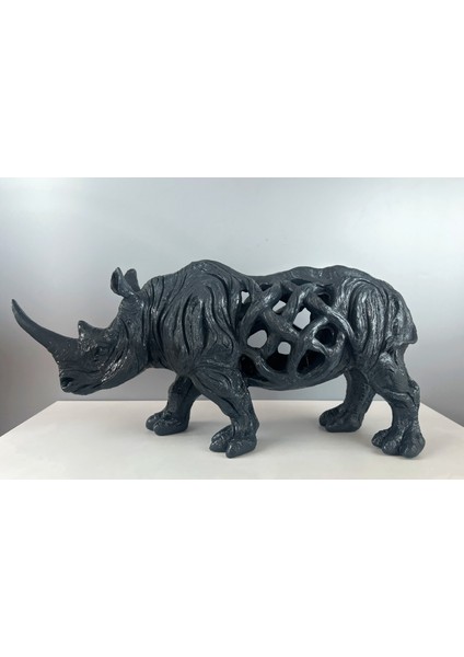 Modern Gergedan Dekoratif Biblo Heykel 23CM X53 cm