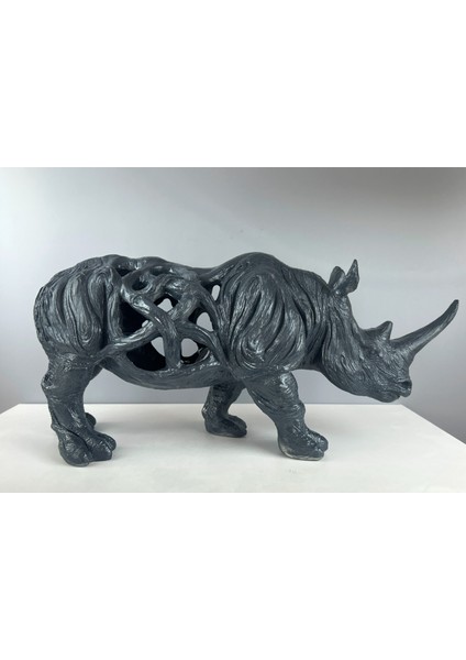 Modern Gergedan Dekoratif Biblo Heykel 23CM X53 cm fiyatları