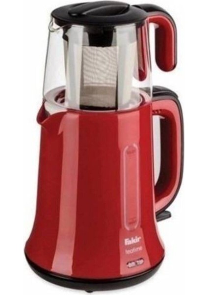 Chaiwan Çay Makinesi Elektrikli Tea Marker Cam Demlik Kırmızı