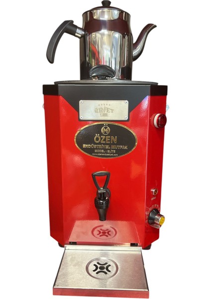 DE12-NOVA Jumbo Çay Makinesi Tek Demlikli Dijital Termostatlı 13LT. Elektrikli Semaver Kırmızı Siyah