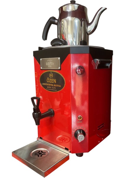 DE12-NOVA Jumbo Çay Makinesi Tek Demlikli Dijital Termostatlı 13LT. Elektrikli Semaver Kırmızı Siyah