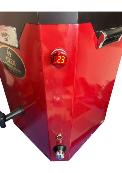DE12-NOVA Jumbo Çay Makinesi Tek Demlikli Dijital Termostatlı 13LT. Elektrikli Semaver Kırmızı Siyah
