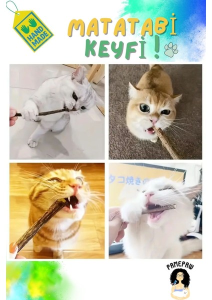 Luxury 10'lu Set: 4 Adet Matatabi Çubuk + Sarma Topu+3'lü Renkli Top+ Kedi Oltası+Çıngıraklı Top 1 Adet modelleri